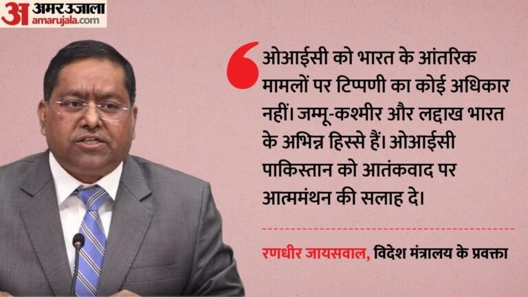 ओआईसी की कश्मीर टिप्पणी पर एमईए का पलटवार:जायसवाल बोले- भारत के आंतरिक मामलों में दखल न दे; विवाद क्यों?